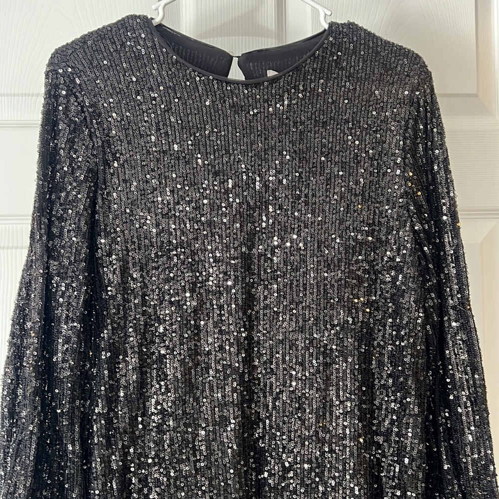 Women’s black dress size M sequin NEVER WORN - Picture 3 of 7